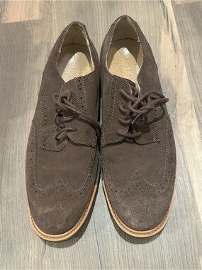 Cole Haan Men's Brown Suede Wingtip Dress Shoes